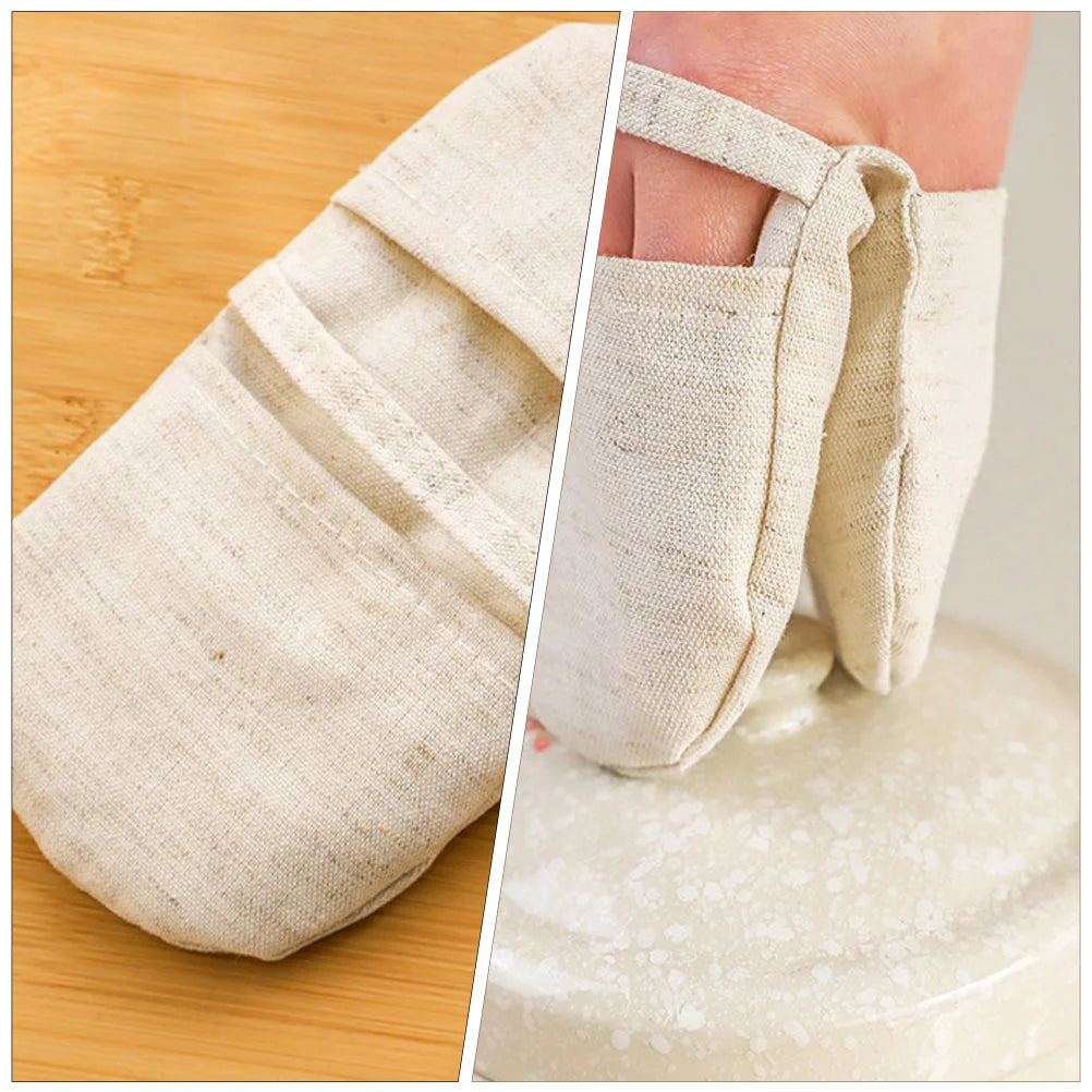 Cotton Linen Oven Mitts