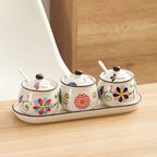 Hand-Painted Ceramic Spice Set