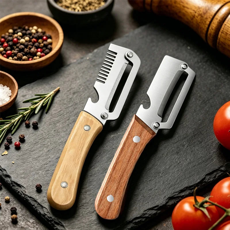 Wooden-Handled Vegetable Peeler