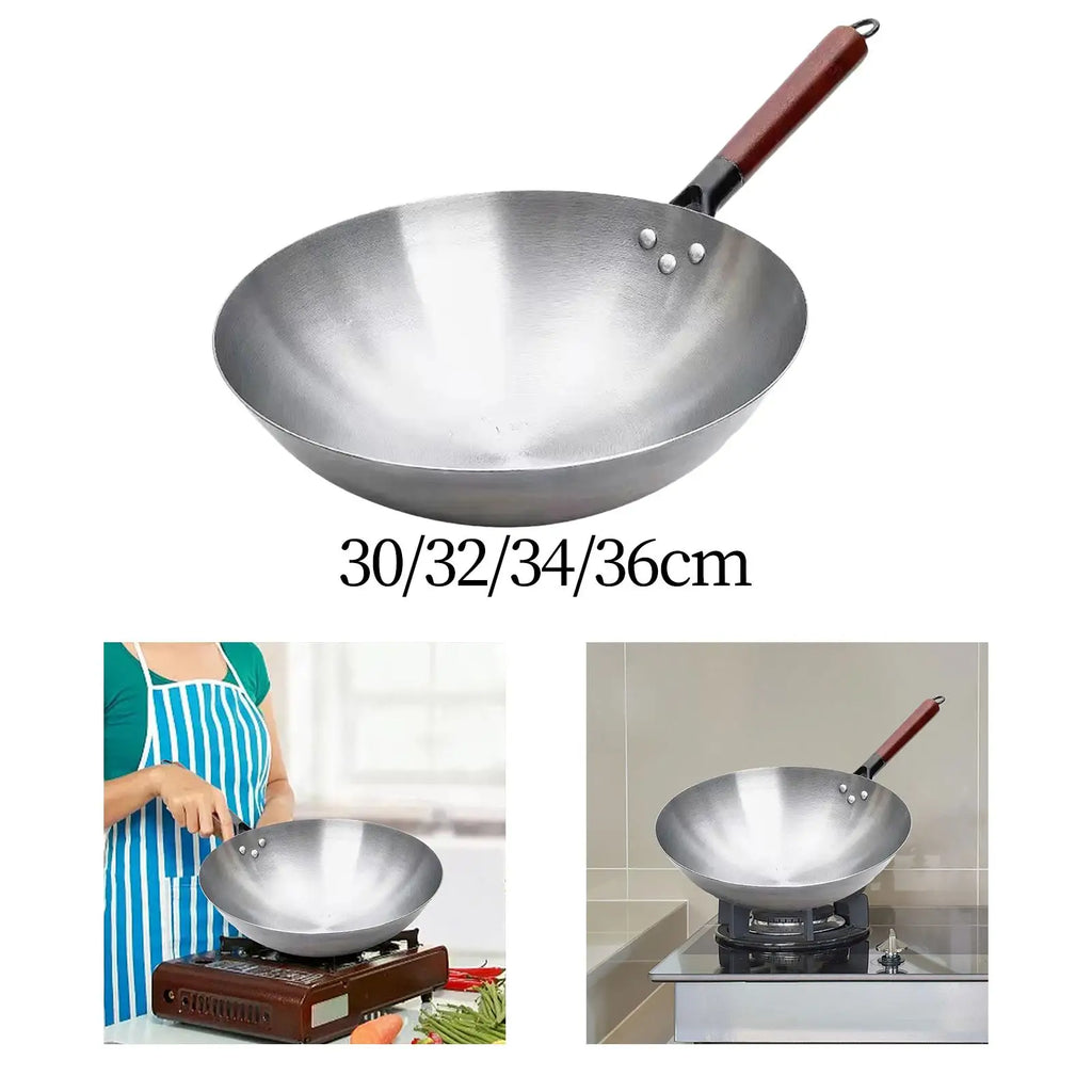 Wok Pan with Wooden Handle