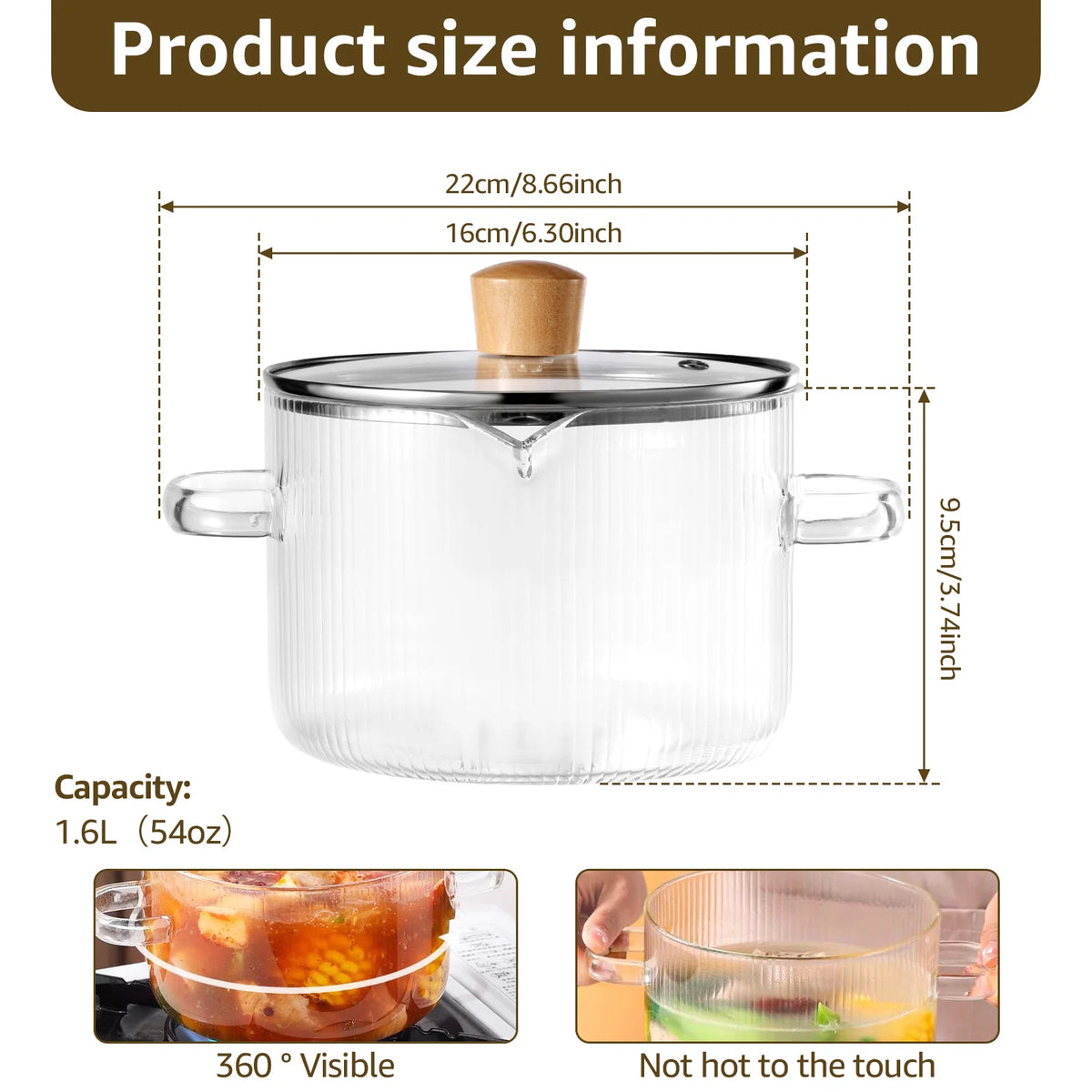 Glass Cooking Pot with Lid
