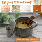 Ceramic Salt Cellar with Wooden Spoon