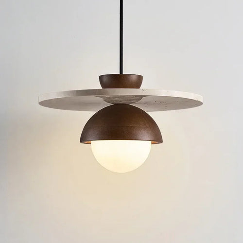 Suspension Danemark | Lustre LED Noyer et Pierre