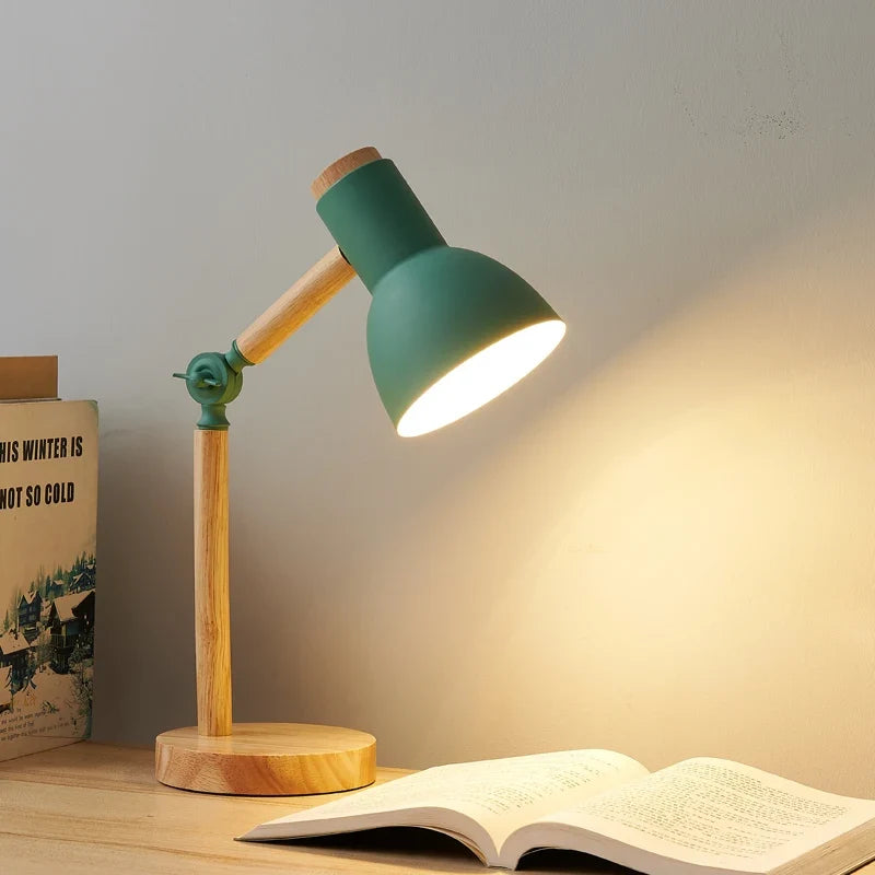 Lampe de bureau nordique en bois | Lampe de table moderne réglable