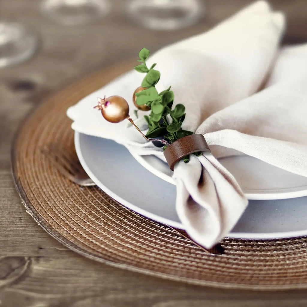 Wooden Napkin Rings, Set of 12