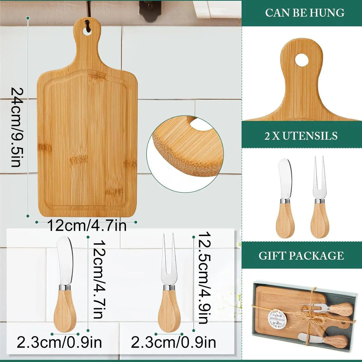 Bamboo Charcuterie Board Set