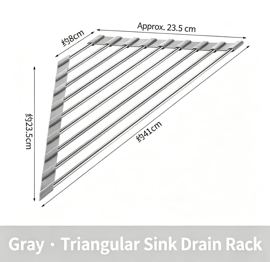 Corner Roll-Up Sink Rack