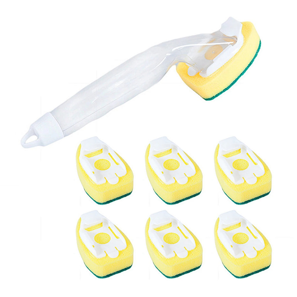 Soap-Dispensing Dish Brush Set