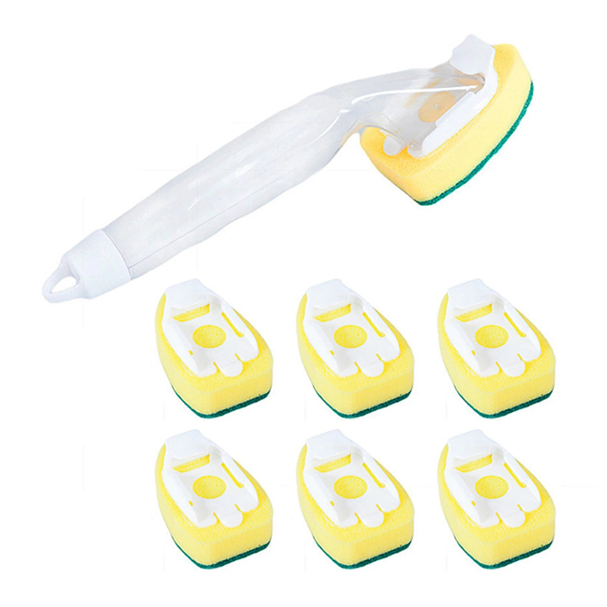 Soap-Dispensing Dish Brush Set