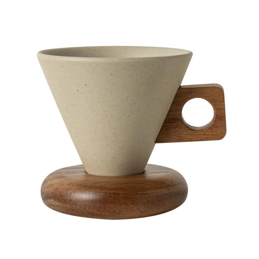 Ceramic Coffee Mug with Wooden Handle