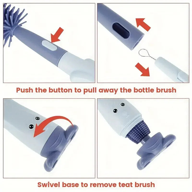 Three-in-One Silicone Bottle Brush Set