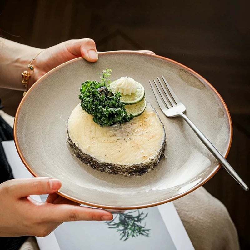 Kiln-Glazed Ceramic Dinner Plate