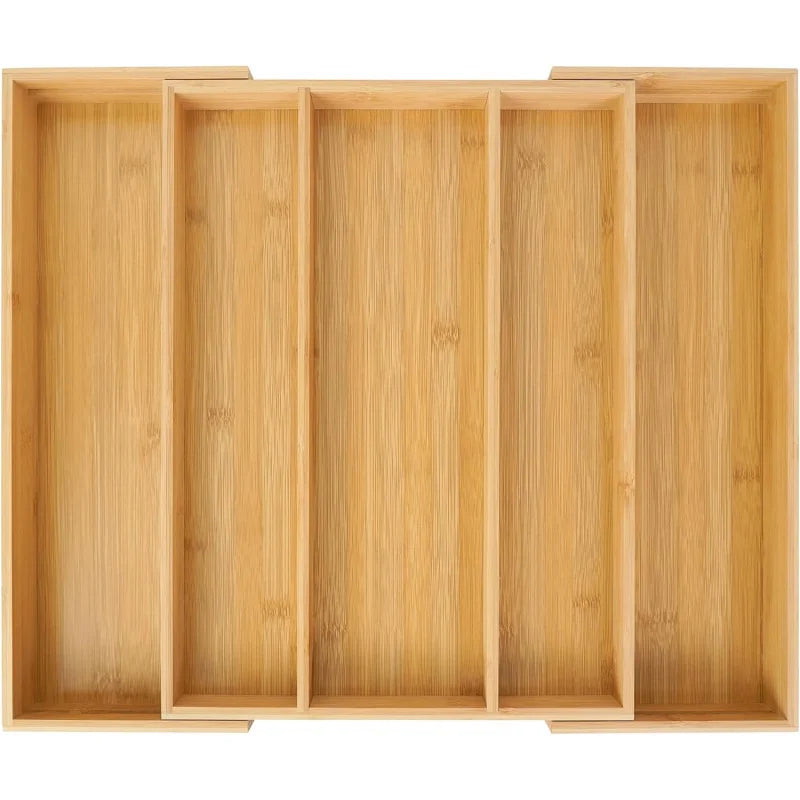 Expandable bamboo drawer organiser