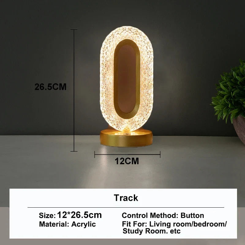Stellora | Veilleuse LED 3D en cristal | Lampe rechargeable tactile à intensité variable