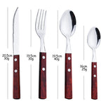 Wooden-Handled Cutlery Set, 24 Pieces