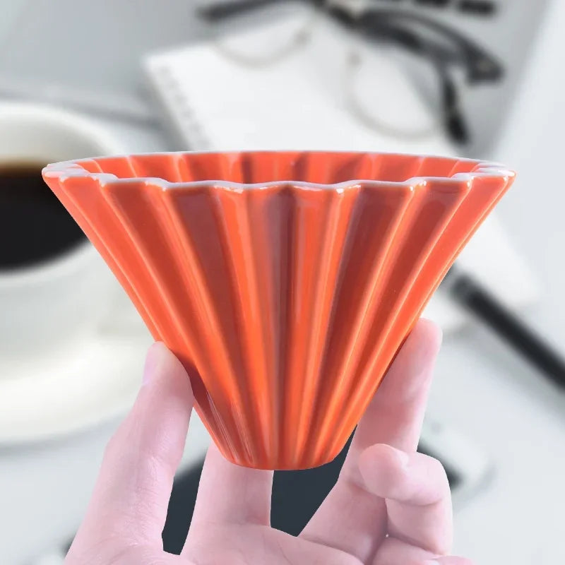 Fluted Ceramic Pour-Over Coffee Dripper