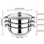 Three-Tier Stainless Steel Steamer Pot