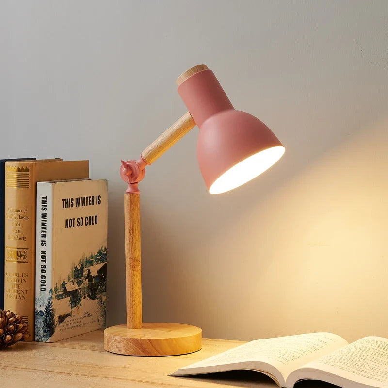 Lampe de bureau nordique en bois | Lampe de table moderne réglable