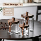 Glass Storage Jars with Wooden Lids