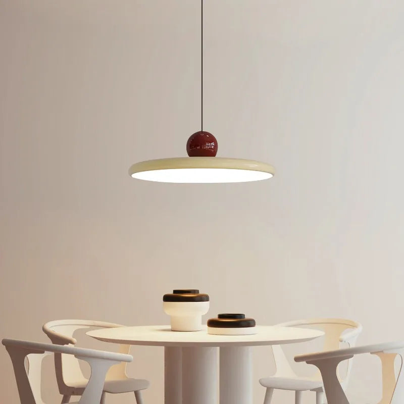 Suspension soucoupe volante nordique | Plafonnier LED style crème