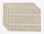Hemstitched cotton linen placemats on a table