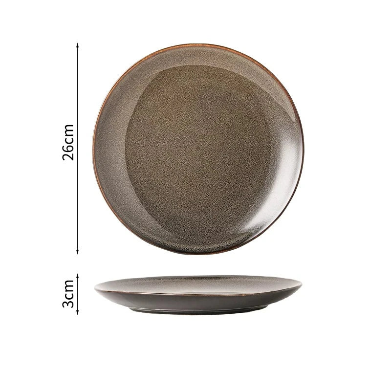 Kiln-Glazed Ceramic Dinner Plate