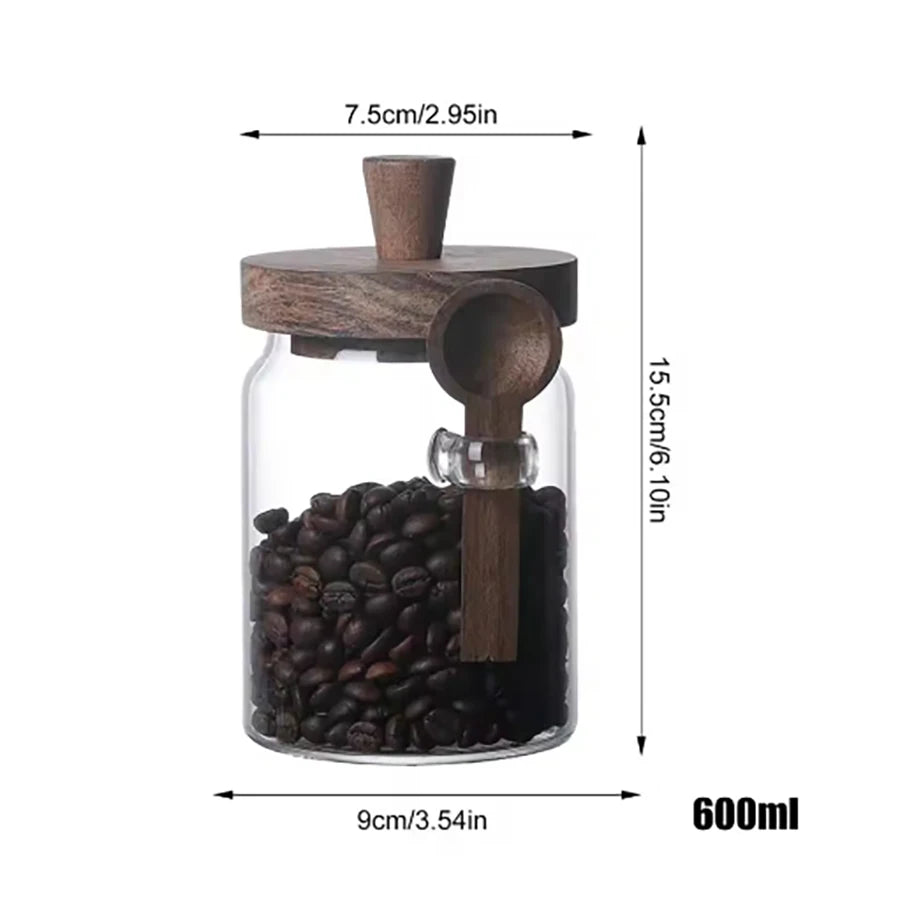 Glass Storage Jars with Wooden Lids