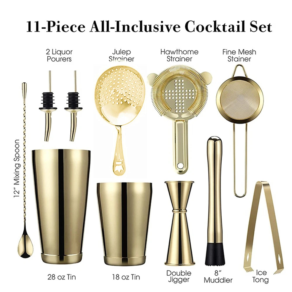 Boston Cocktail Shaker Bar Set