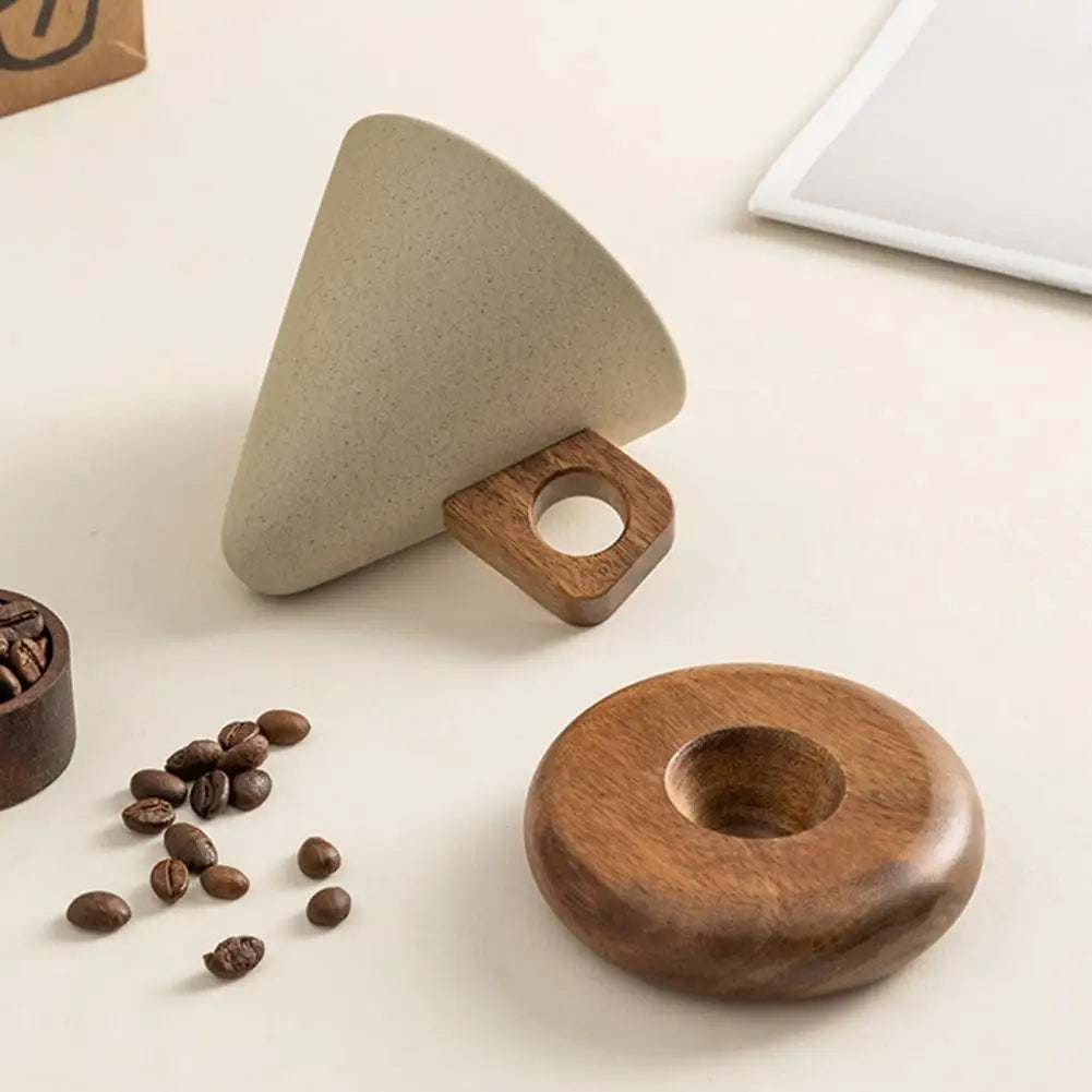 Ceramic Coffee Mug with Wooden Handle