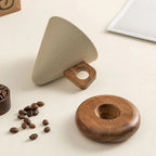 Ceramic Coffee Mug with Wooden Handle