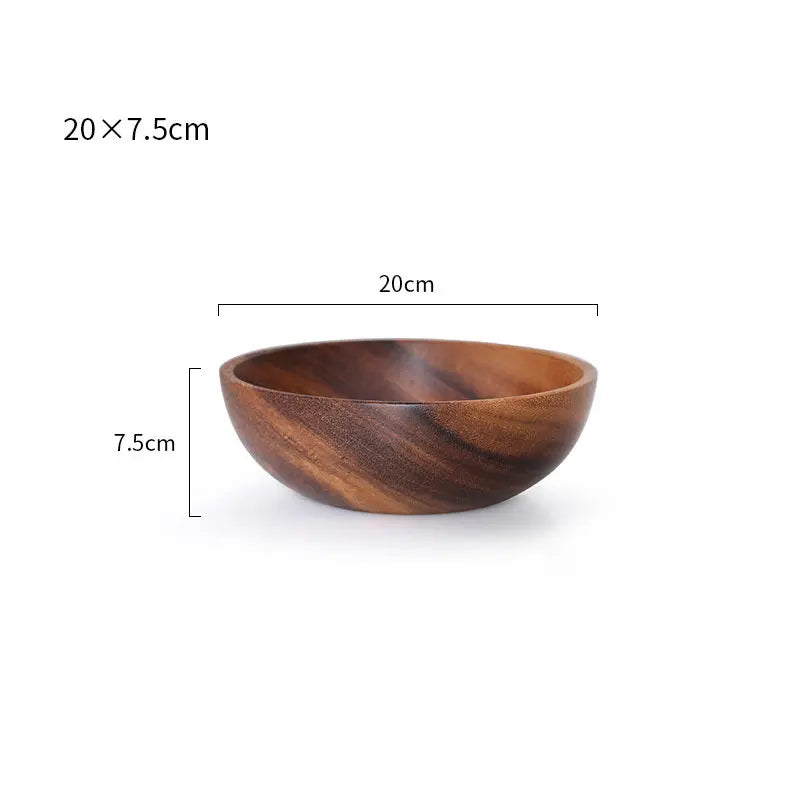 Large Acacia Wood Salad Bowl