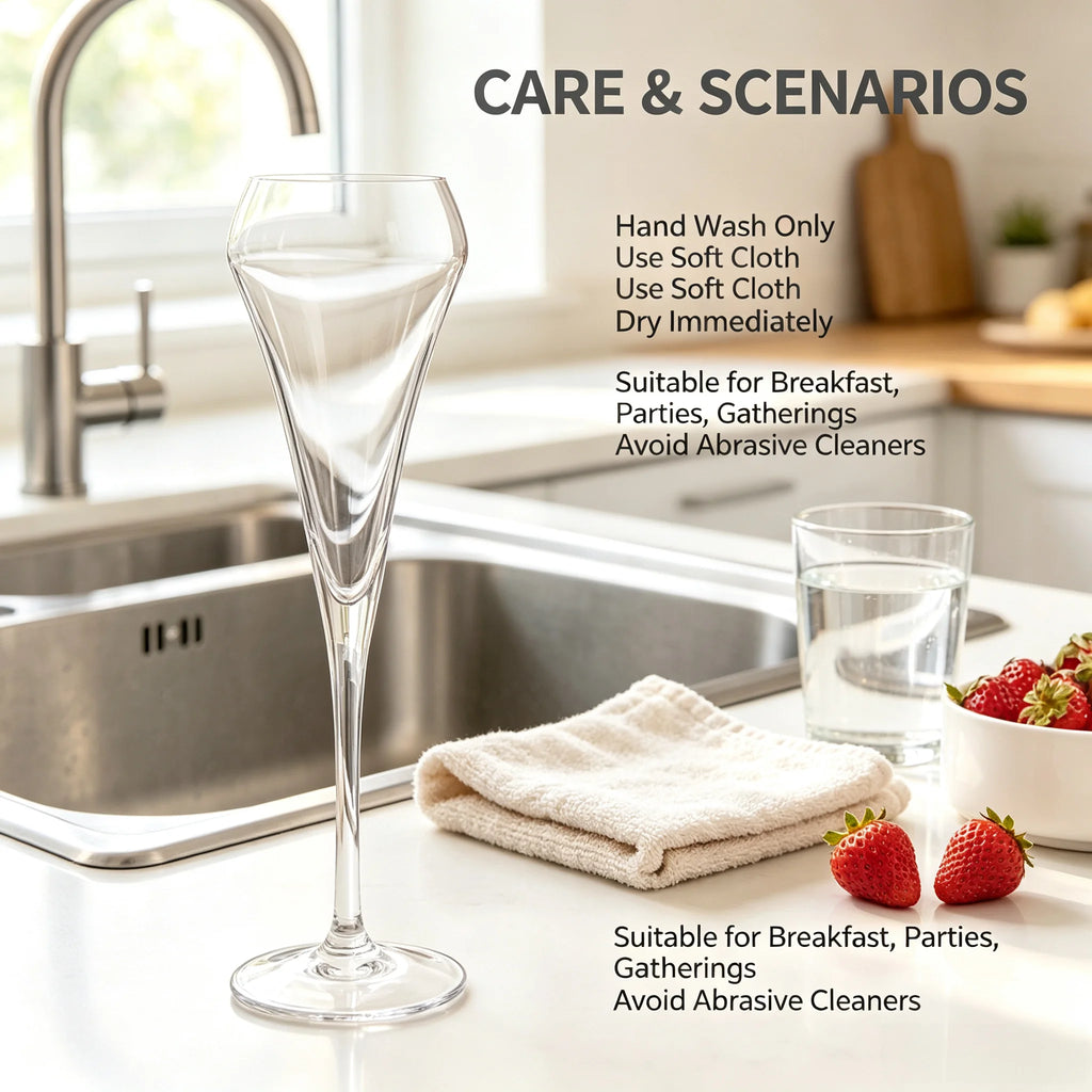 Crystal Champagne Flutes, 210ml