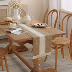 Tasselled Cotton Linen Table Runner