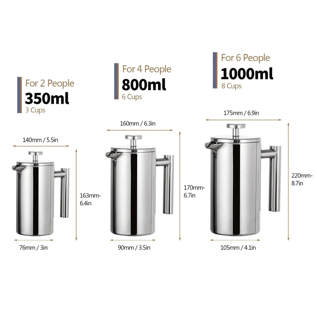 Double-Walled Stainless Steel French Press