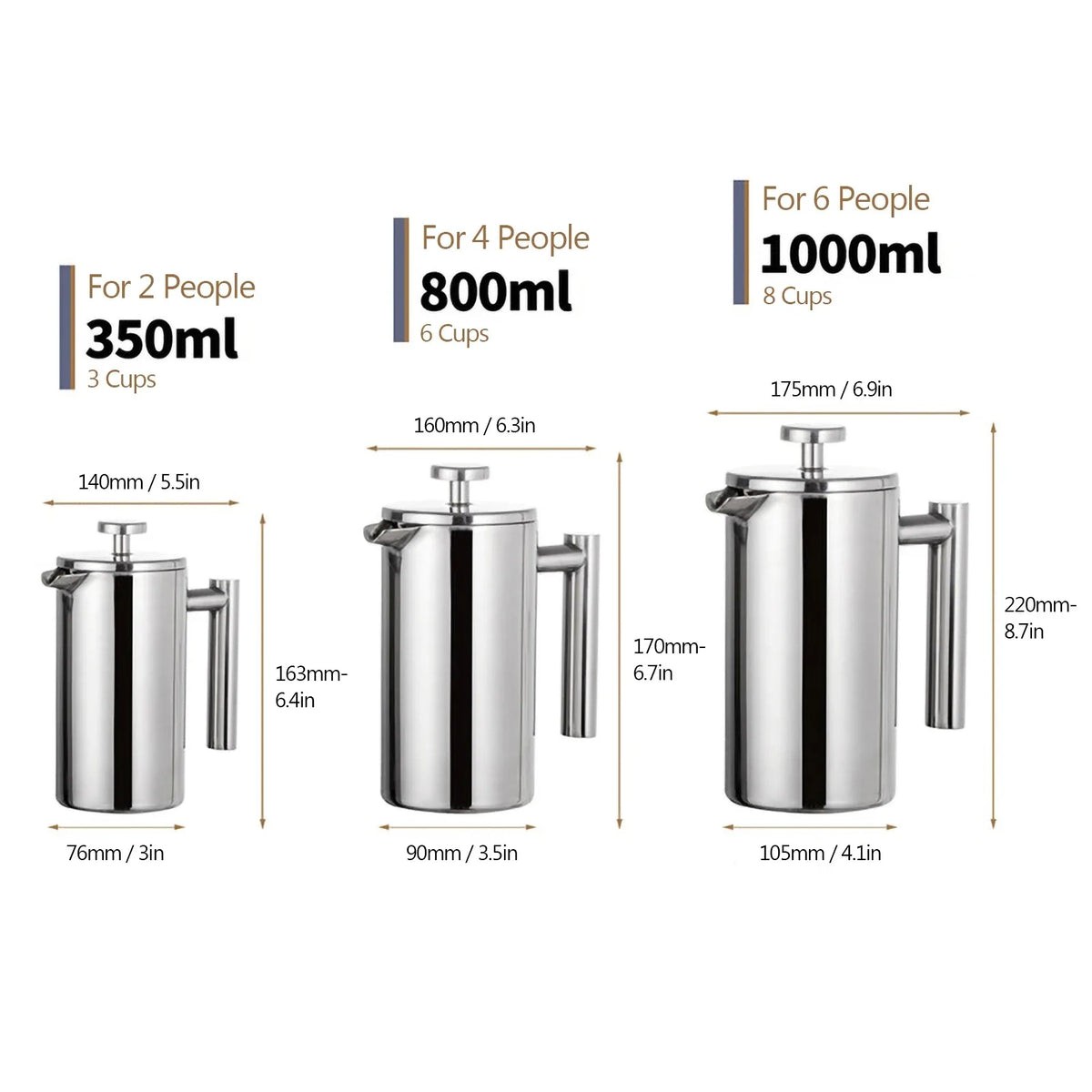 Double-Walled Stainless Steel French Press