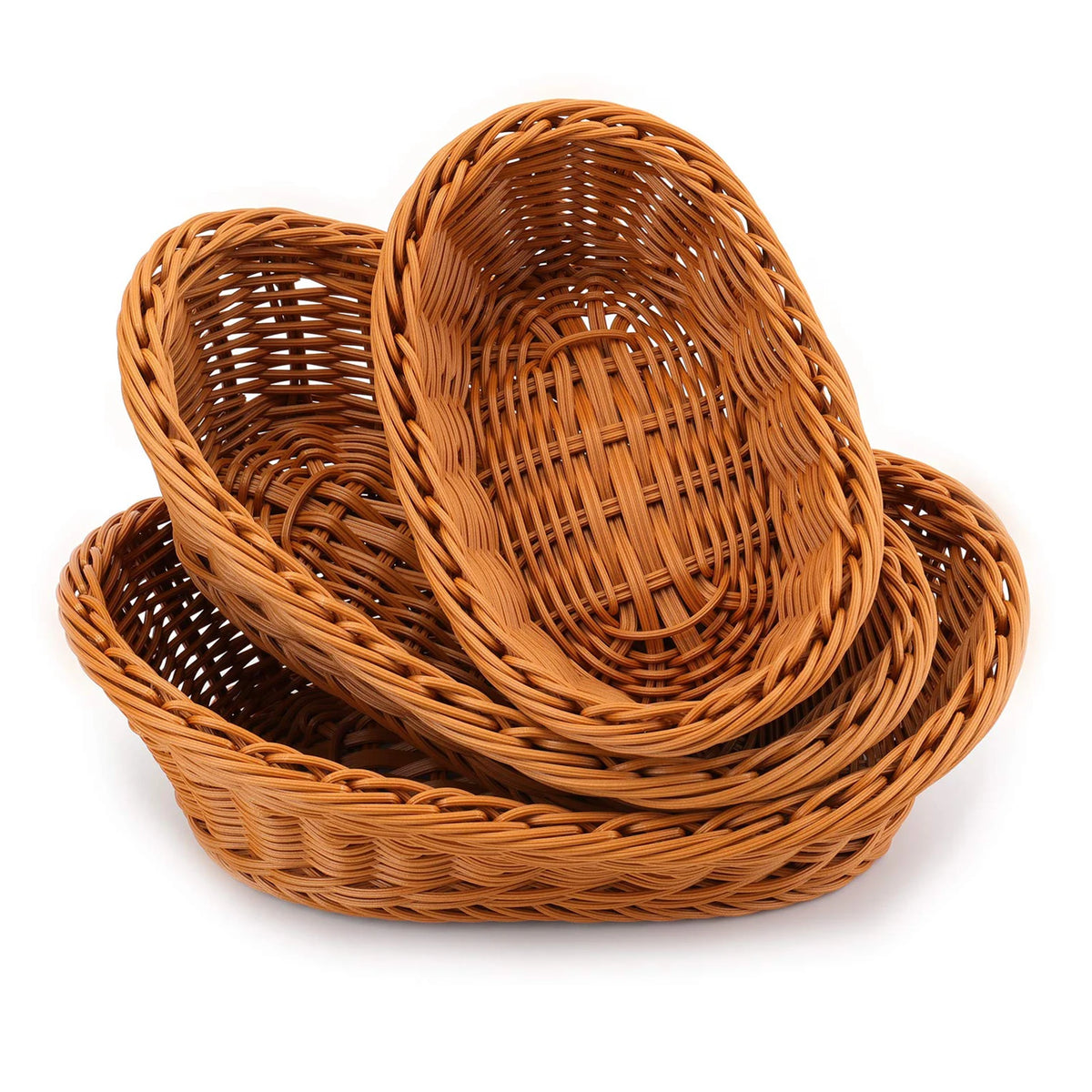 Woven rattan bread basket