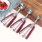 Stainless steel ice cream scoops in three sizes