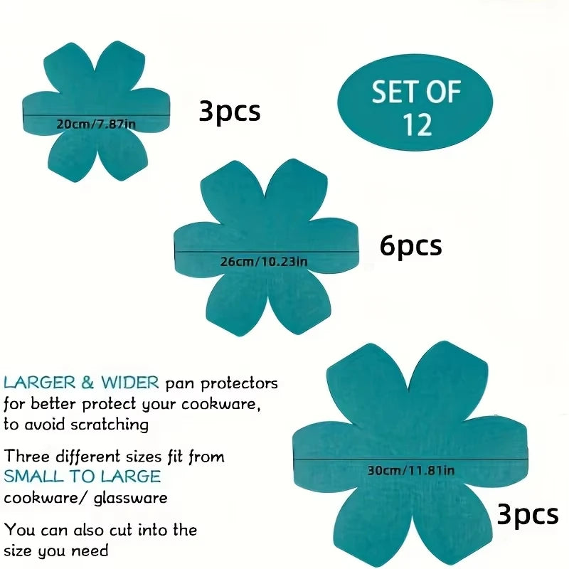 Felt Pan Protectors, Set of 12