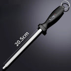Knife sharpening steel with black handle