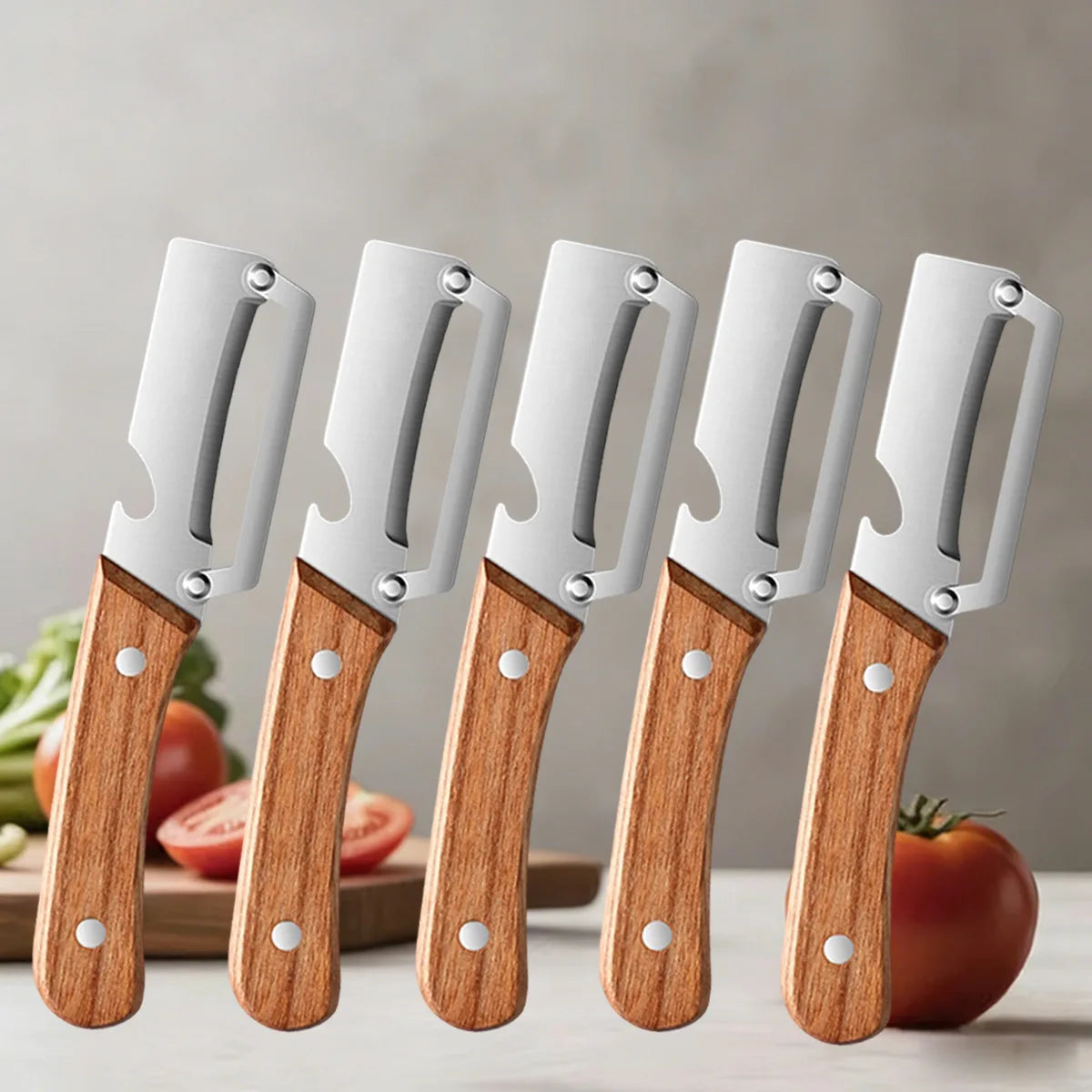 Wooden-Handled Vegetable Peeler