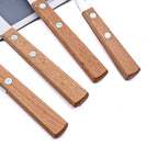 Wooden-Handled Cutlery Set, 24 Pieces