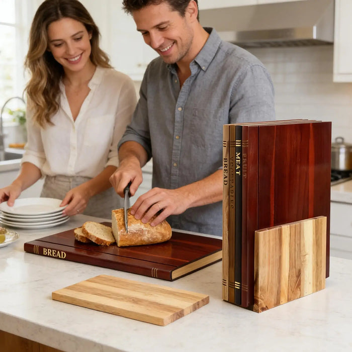Book-Style Cutting Boards, Set of 4