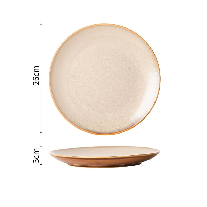 Kiln-Glazed Ceramic Dinner Plate