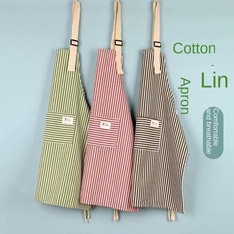 Striped Linen Apron