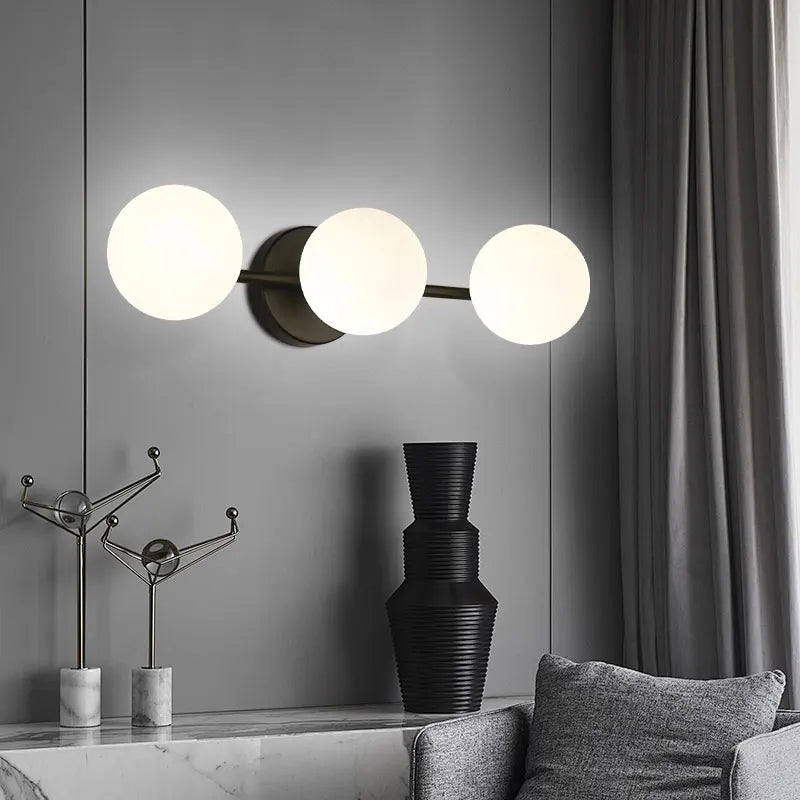 Applique Murale Nordique Moderne à Boule de Verre | Design Triple Globe