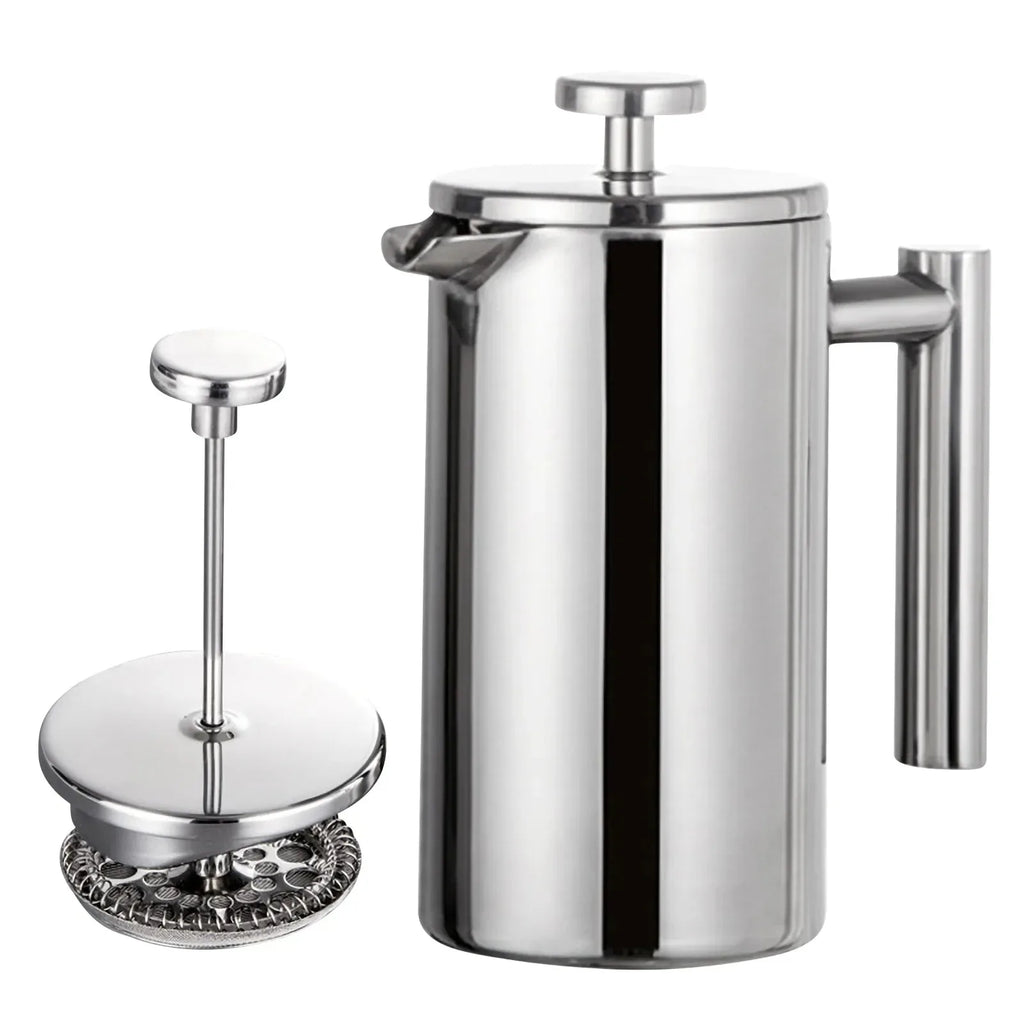 Double-walled stainless steel French press
