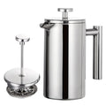 Double-walled stainless steel French press
