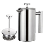 Double-walled stainless steel French press