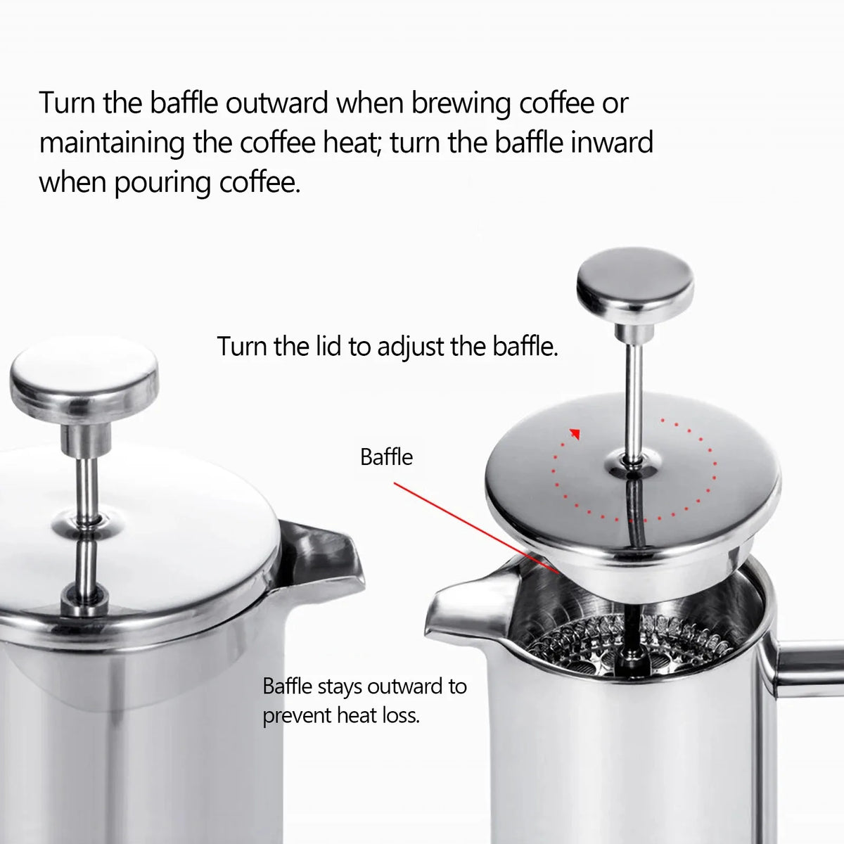 Double-Walled Stainless Steel French Press