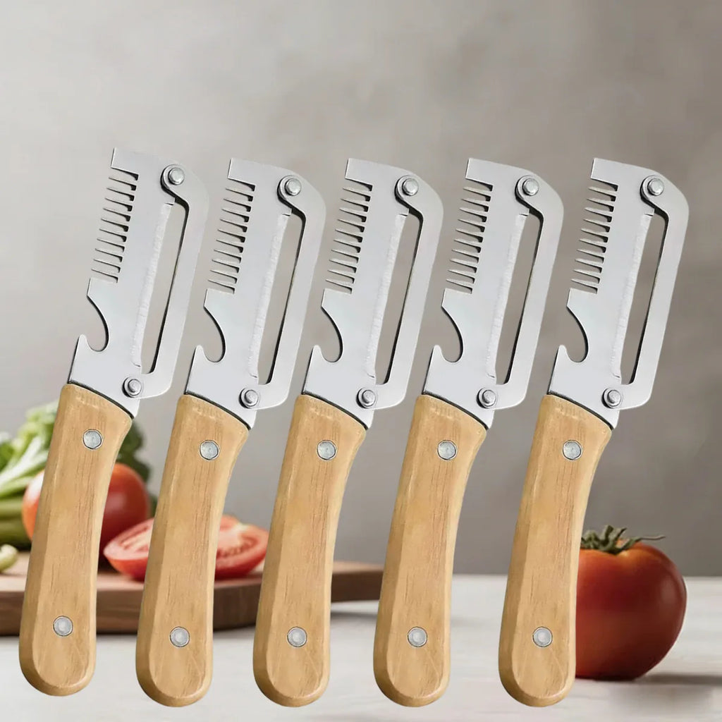 Wooden-Handled Vegetable Peeler